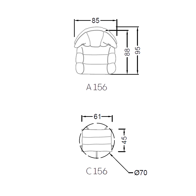 Cassia lounge_méretek